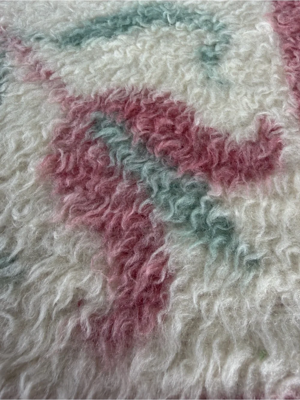 VTG Biederlack Floral Block Cottagecore Throw Blanket Pink Pastels 56x76 Soft